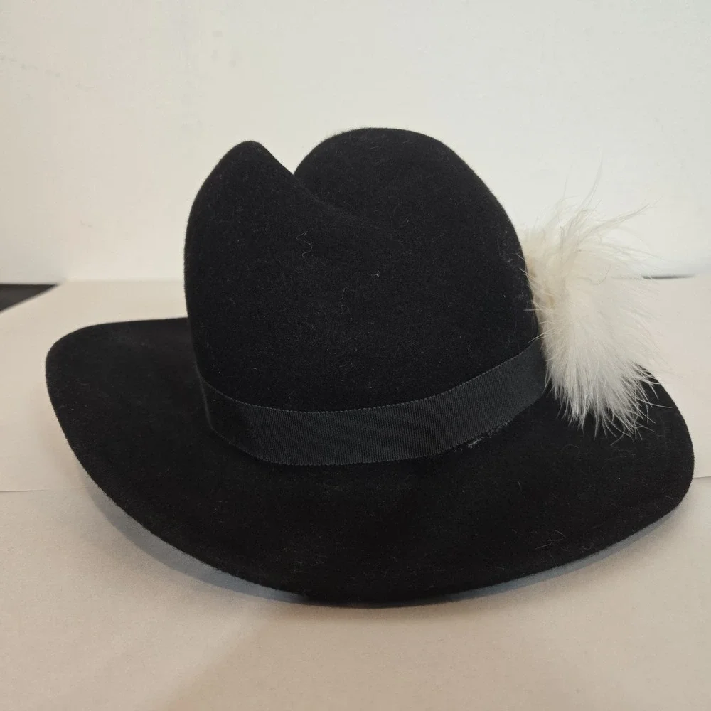 Vintage Lancaster 100% Wool Hat With Feather - Picture 6 of 12